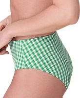 Andie Women's High Rise Gingham Bikini Bottoms