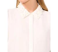 CeCe Women's Embellished Puff-Sleeve Shirt