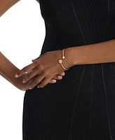 Calvin Klein Stainless Steel Cubic Zirconia Twisted Bezel Cuff Bracelet