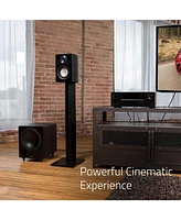 Fluance DB10W 10-inch Low Frequency Powered Subwoofer for Home Theater (Natural Walnut)