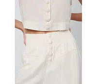 WeWoreWhat Women's Button Front Palazzo Pant