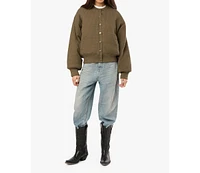 WeWoreWhat Women's Cable Knit Puffer Jacket