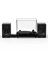 Fluance Reference RT84 High Fidelity Vinyl Turntable (Natural Walnut), PA10 Phono Preamp, Ai41 Powered 5" Bookshelf Speakers (White Ortofon 2