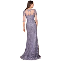 Lara Women's Detachable Half Sleeve Lace Sheath Gown
