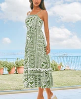 Cupshe Women's Sage Woods Floral Maxi Beach Dress