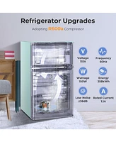 Zafro 3.2 cu.ft Compact Refrigerator with Freezer, Small Mini Fridge for Bedroom, Dorm, or Apartment, Features Adjustable Removable Glass Shelves