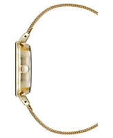 Anne Klein Women's Quartz Premium Round Gold-Tone Stainless Steel Mesh Watch, 29mm