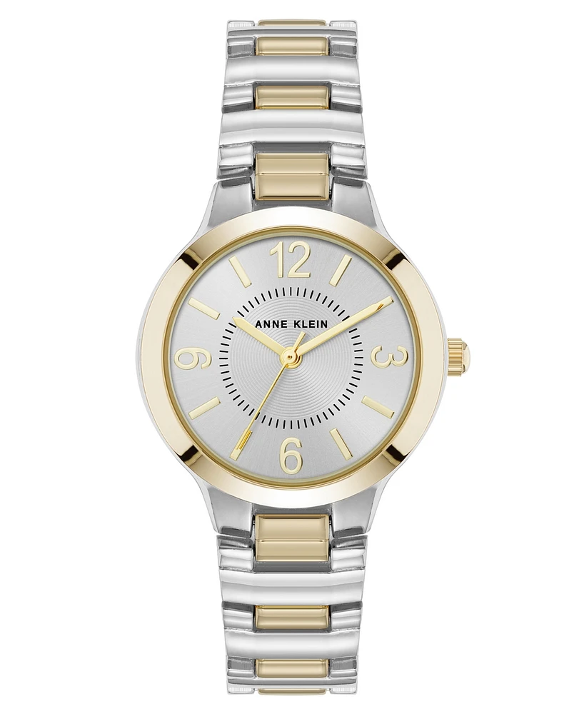 Anne Klein Women's Quartz Essential Round Two-Tone Metal Alloy Watch, 32mm