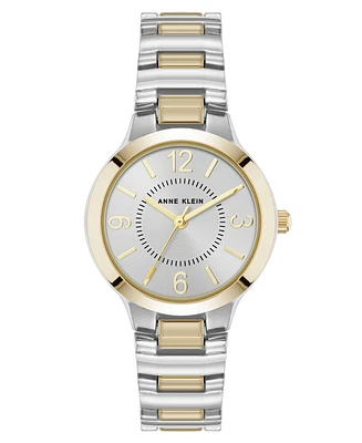 Anne Klein Women's Quartz Essential Round Two-Tone Metal Alloy Watch, 32mm