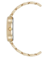 Anne Klein Women's Quartz Round Roman Numeral Gold-Tone Metal Alloy and Black Dial Watch, 32mm