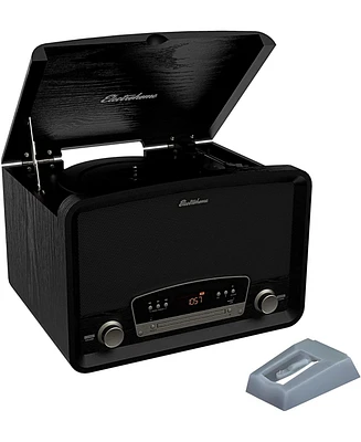 Electrohome Kingston 7-in-1 Vintage Vinyl Record Player Stereo System with 3-Speed Turntable, Bluetooth, Am/Fm Radio, Cd, Aux In, Rca/Headphone Out wi