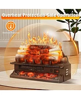 Cowsar 21 Inch Electric Fireplace Heater with Remote Control, Realistic Flame Effect and Ember Bed, Overheat Protection, Adjustable Brightness, Speed,