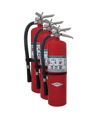Amerex A411, 20lb Abc Dry Chemical Fire Extinguisher with Aluminum Valve & Wall Hanger, Pack of 3