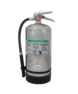 Amerex C260 6 Liter Class K Wet Chemical Fire Extinguisher with Stainless Steel Valve & Wall Hanger for Kitchen Use