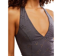Free People Women's Full Bloom Eyelet Halter Top