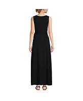 Lands' End Women's Cotton Modal Sleeveless Tie Waist Maxi Dress