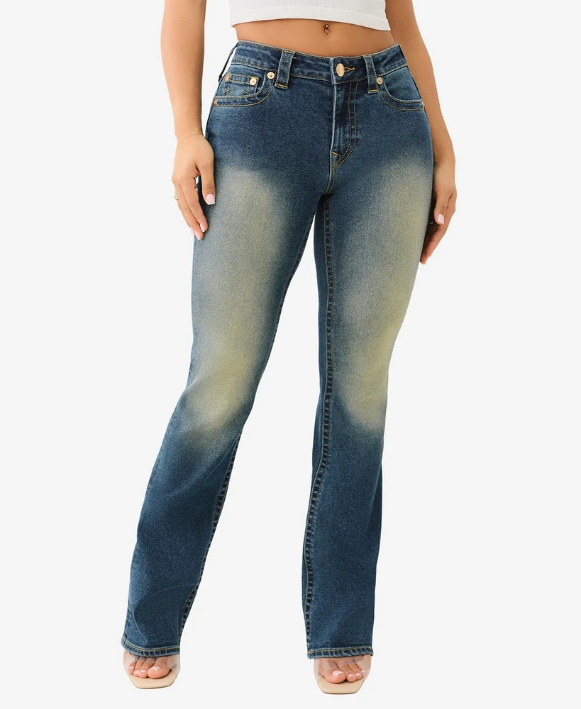 True Religion Women's Becca Bootcut Glitter Spray Jeans