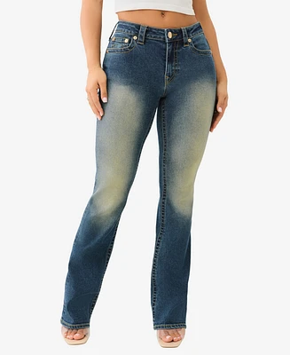 True Religion Women's Becca Bootcut Glitter Spray Jeans