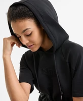 Kin Apparel Women's Hooded Drawstring-Waist Short-Sleeve Dress