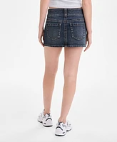 Celebrity Pink Juniors' Double-Button Denim Mini Skirt