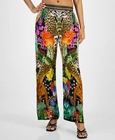 Annia Louisa Women's Paradise Printed Embellished Wide-Leg Pants