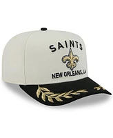 New Era Men's Cream/Black New Orleans Saints 2025 Nfl Draft A-Frame 9FIFTY Snapback Hat