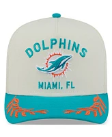 New Era Men's Cream/Aqua Miami Dolphins 2025 Nfl Draft A-Frame 9FIFTY Snapback Hat