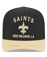 New Era Men's Black/Gold New Orleans Saints 2025 Nfl Draft A-Frame 9FIFTY Snapback Hat