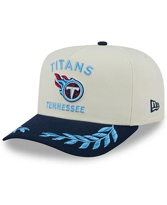 New Era Men's Cream/Navy Tennessee Titans 2025 Nfl Draft A-Frame 9FIFTY Snapback Hat