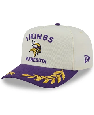 New Era Men's Cream/Purple Minnesota Vikings 2025 Nfl Draft A-Frame 9FIFTY Snapback Hat