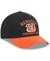 New Era Men's Black/Orange Cincinnati Bengals 2025 Nfl Draft 9FORTY A-Frame M-Crown Adjustable Hat