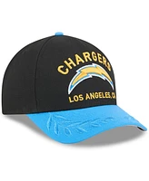 New Era Men's Black/Powder Blue Los Angeles Chargers 2025 Nfl Draft 9FORTY A-Frame M-Crown Adjustable Hat
