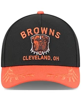 New Era Men's Black/Orange Cleveland Browns 2025 Nfl Draft 9FORTY A-Frame M-Crown Adjustable Hat