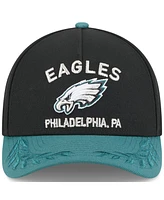 New Era Men's Black/Green Philadelphia Eagles 2025 Nfl Draft 9FORTY A-Frame M-Crown Adjustable Hat