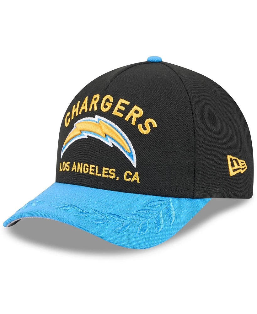New Era Men's Black/Powder Blue Los Angeles Chargers 2025 Nfl Draft 9FORTY A-Frame M-Crown Adjustable Hat