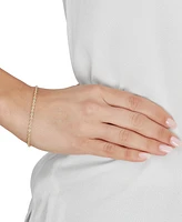 Polished Glitter Rope Link Chain Bracelet in 14k Gold