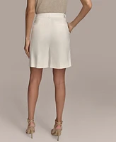 Donna Karan New York Women's Linen-Blend Pleated Shorts