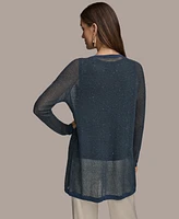 Donna Karan New York Women's Sequin Embellished Long Cardigan
