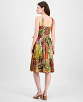 Anne Klein Women's Printed Chiffon Fit & Flare Dress