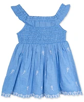 Rare Editions Baby Girls Smocked Eyelet Dress