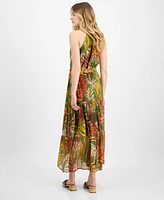 Anne Klein Women's Printed Chiffon Halter Maxi Dress
