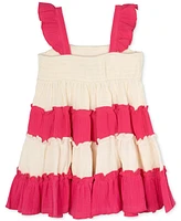 Rare Editions Baby Girls Flower Crochet Cotton Tiered Dress