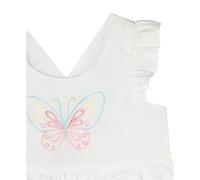 Rare Editions Baby Girls Butterfly Embroidered Dress