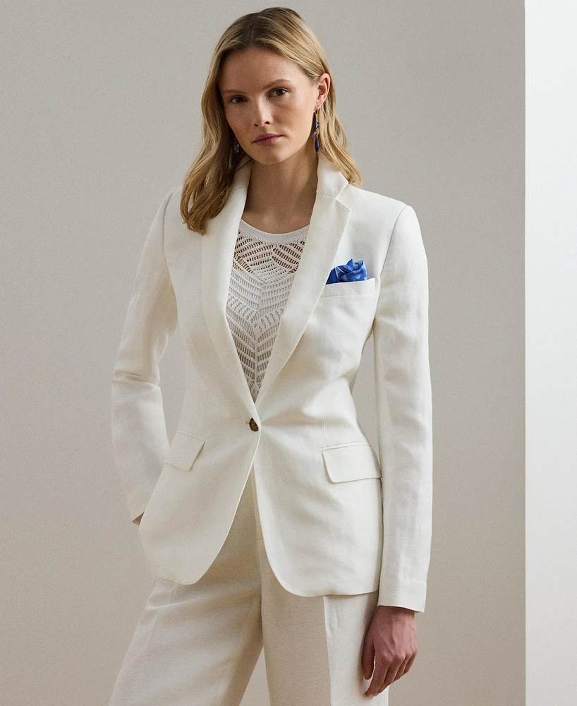 Lauren Ralph Women's Linen-Blend Twill Blazer