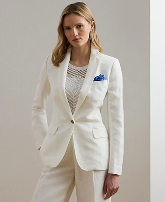 Lauren Ralph Women's Linen-Blend Twill Blazer
