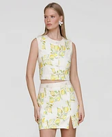 Avec Les Filles Women's Sleeveless Button-Front Top