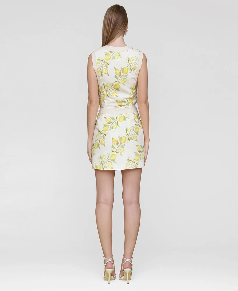 Avec Les Filles Women's Side-Slit Miniskirt