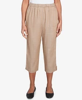 Alfred Dunner Women's Summer Solstice Relaxed Button Tab Capri Pants