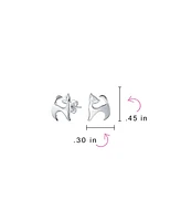 Bling Jewelry Siamese Cat Stud Earrings in Sterling Silver - Whimsical and Cute Pet Jewelry