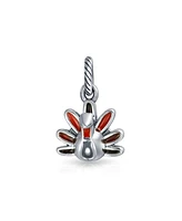 Bling Jewelry Thanksgiving Turkey Dangle Charm Bead Multicolor Enamel European Bracelet